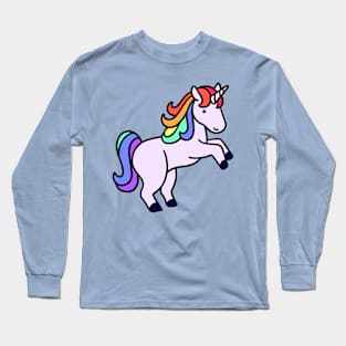 Playful rainbow unicorn Long Sleeve T-Shirt